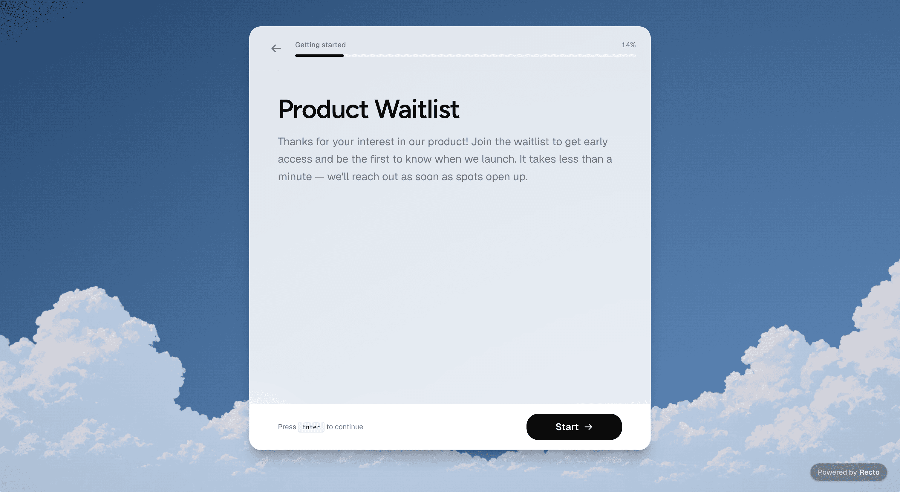 Sky theme — photo background with blue sky and clouds
